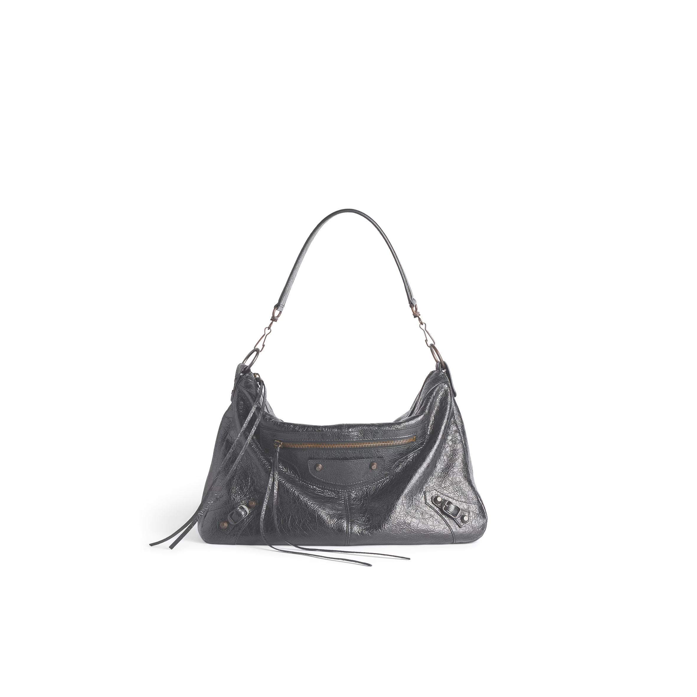 BALENCIAGA MEN'S LE CITY MOTO MEDIUM IN VOLCANIC ROCK 8461862AVEK1000 (39*26*16cm)
